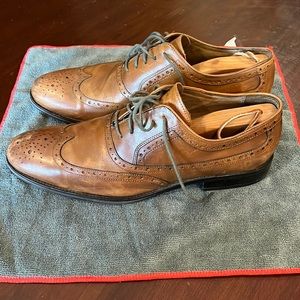 Johnston & Murphy Tyndall Wing Saddle Tan 20-3152 size 11.5